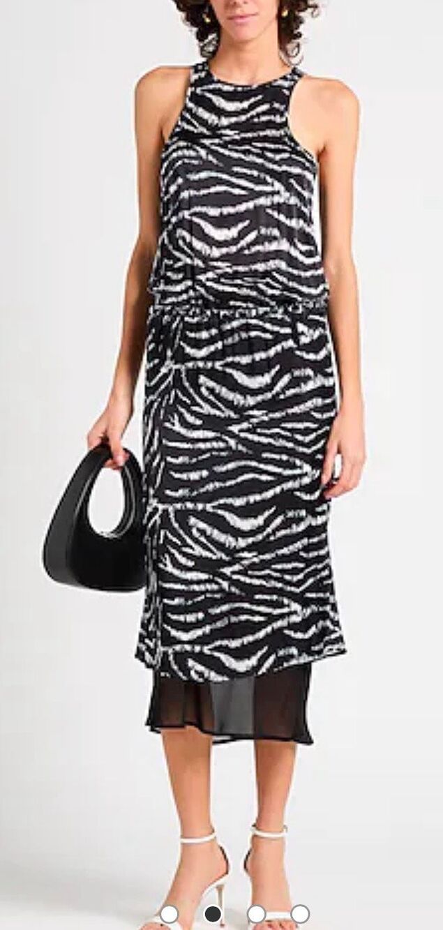 The Attico Sleeveless Maxi Dress in Zebra Print NWT Size 44/ US 8